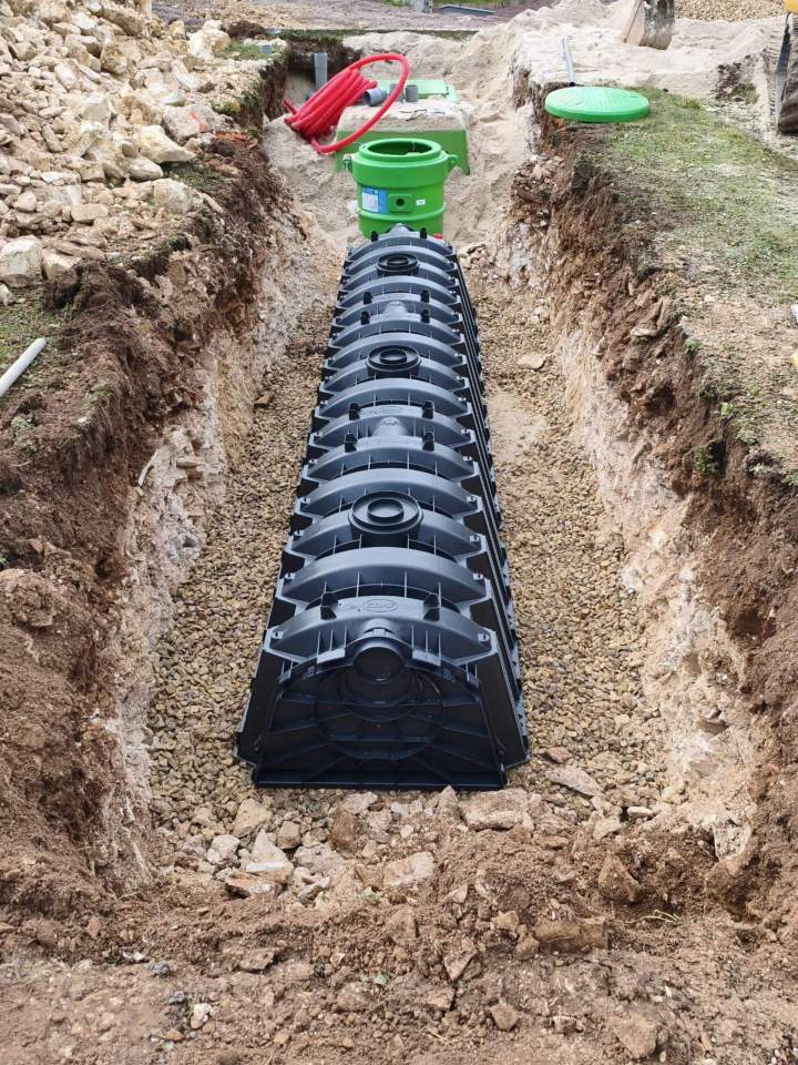 Installation système d'infiltration