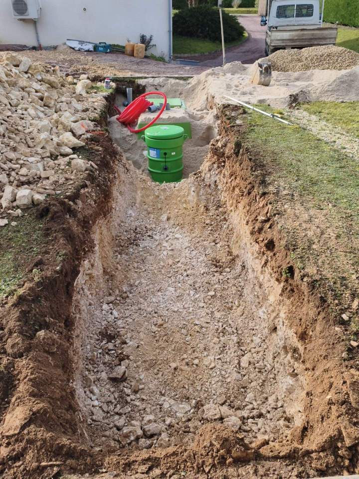 Construction  système de drainage